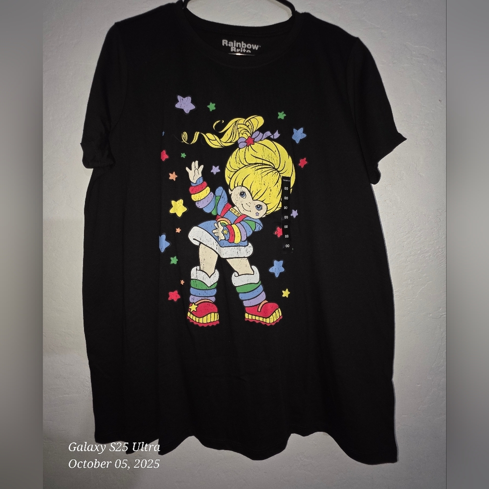 Torrid Black Tee with Colorful Cartoon Graphic, SIZE 00